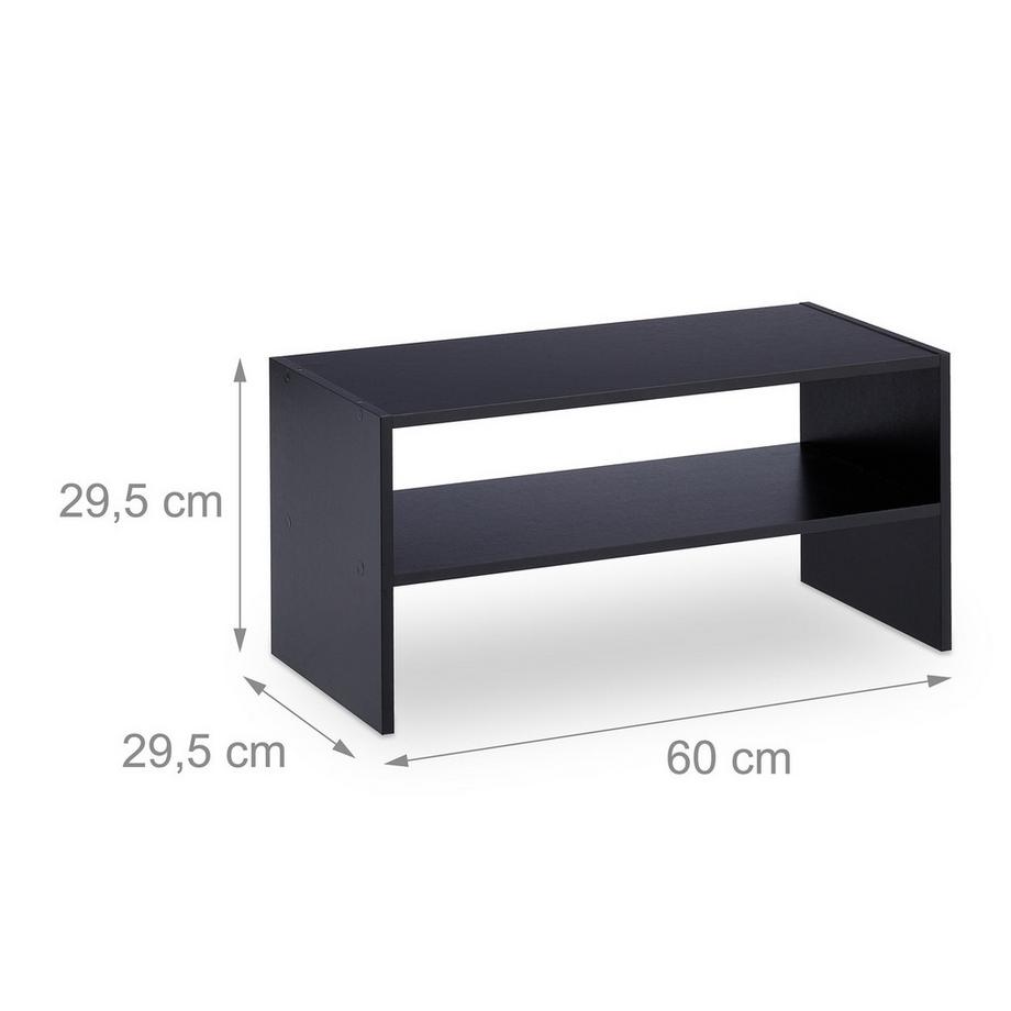 B2X Étagère à chaussures noire avec 2 étagères  