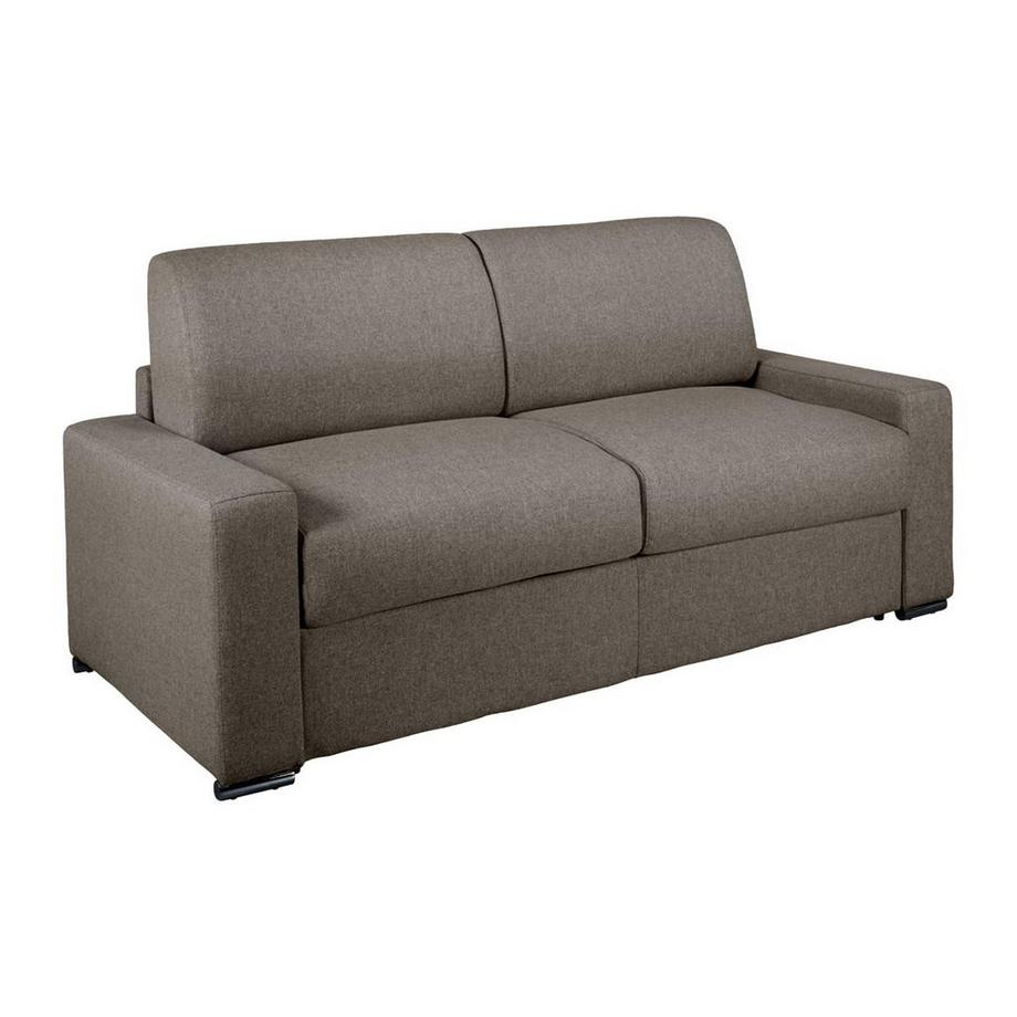 LINEA SOFA Canapé 3 places convertible express en tissu anthracite - Couchage lattes larges 140 cm - Matelas 18 cm avec mémoire de forme CALITO  