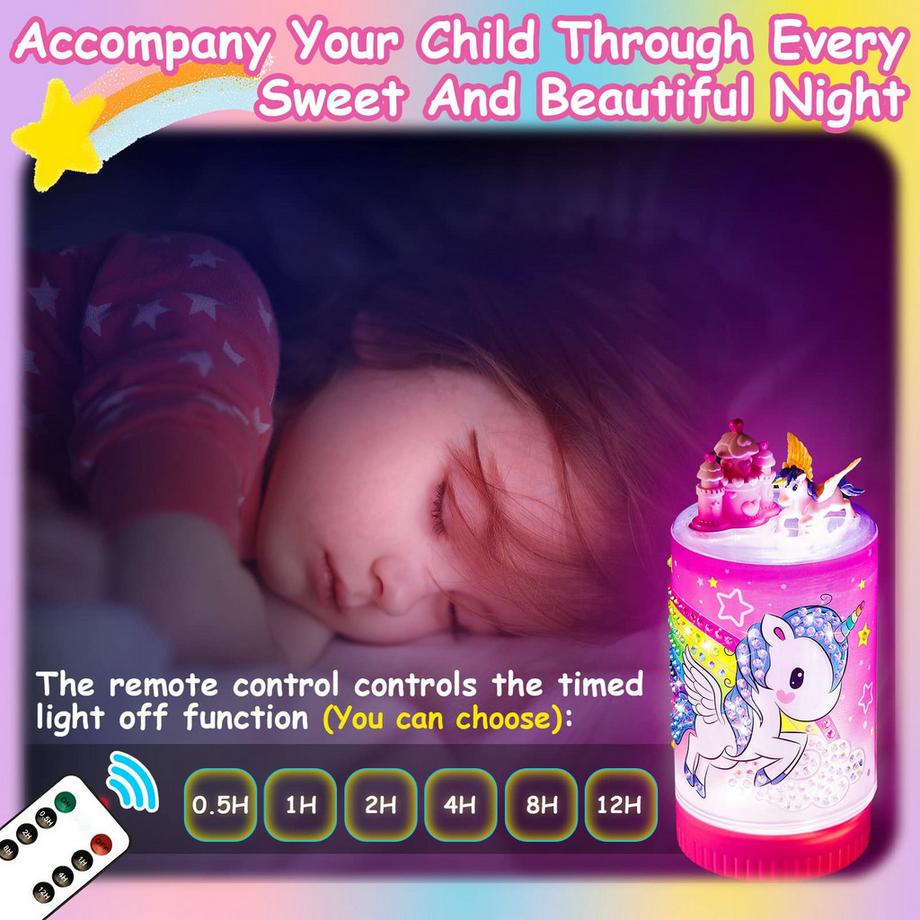 Activity-board  Einhorn Geschenke Diamant Malerei Kit Craft Kit Geburtstag Geschenk DIY Nachtlicht Spielzeug 