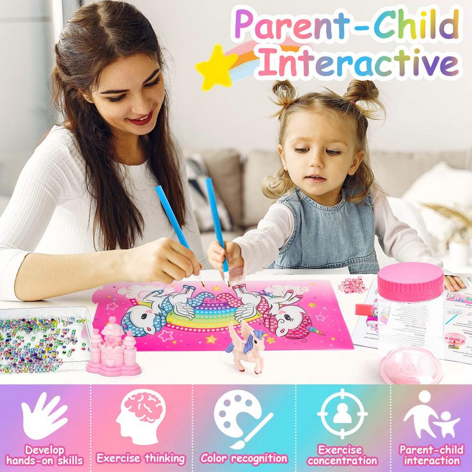 Activity-board  Einhorn Geschenke Diamant Malerei Kit Craft Kit Geburtstag Geschenk DIY Nachtlicht Spielzeug 