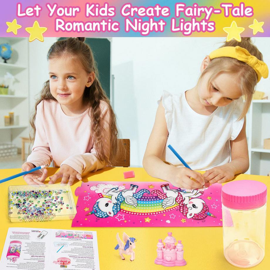 Activity-board  Einhorn Geschenke Diamant Malerei Kit Craft Kit Geburtstag Geschenk DIY Nachtlicht Spielzeug 