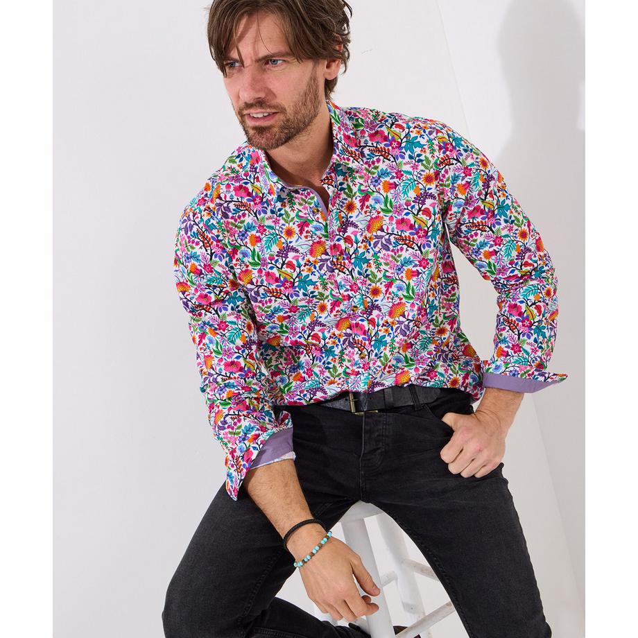 Chemise Manches Longues Imprimé Floral Vif