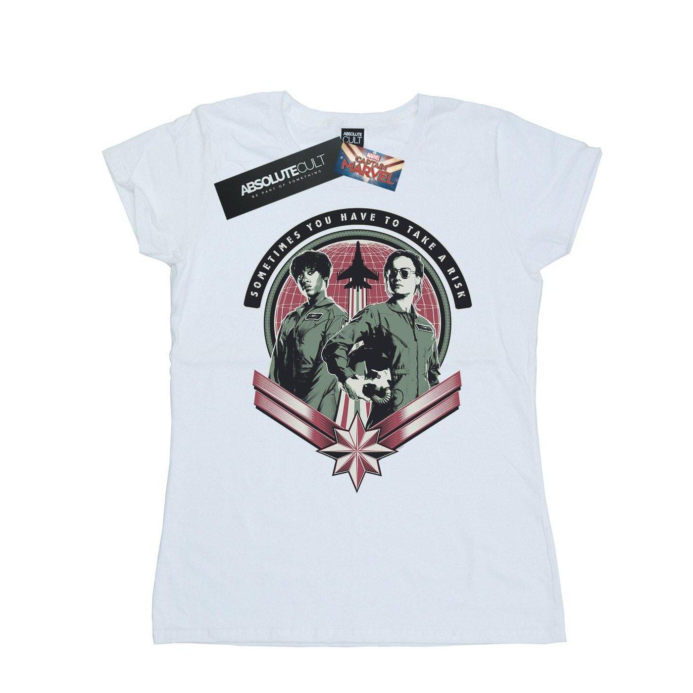 Image of Captain Take A Risk Tshirt Damen Weiss L