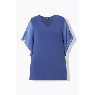 Ulla Popken Tunica Strass Linea A Scollatura a V Maniche 3/4  