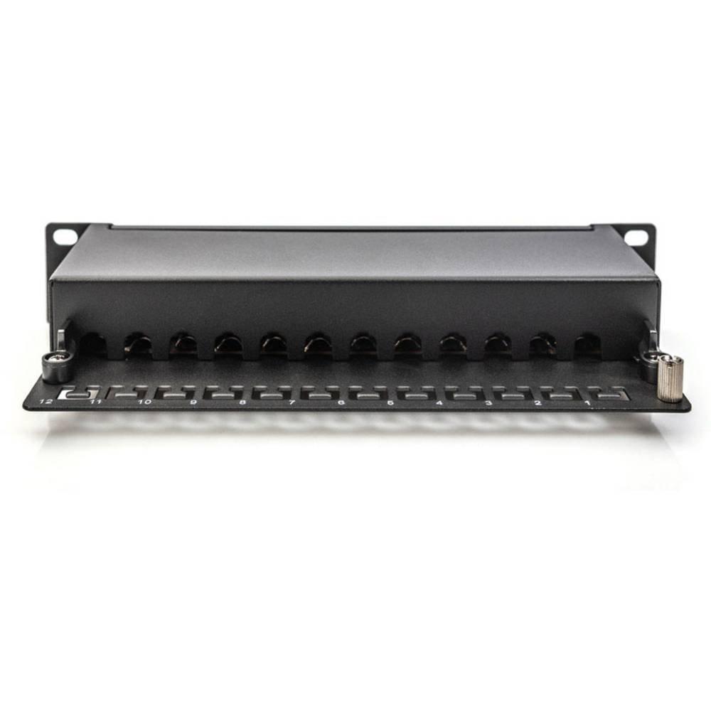 Digitus  CAT 6A Patch Panel, 10″, 12-Port, geschirmt, 1HE, Rack Mount 