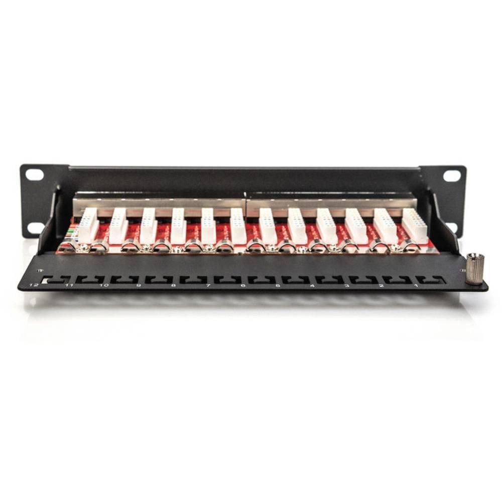 Digitus  CAT 6A Patch Panel, 10″, 12-Port, geschirmt, 1HE, Rack Mount 