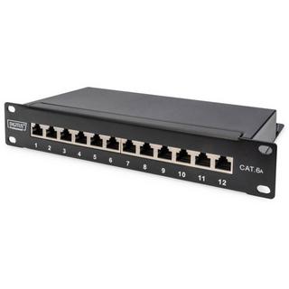 Digitus  CAT 6A Patch Panel, 10″, 12-Port, geschirmt, 1HE, Rack Mount 