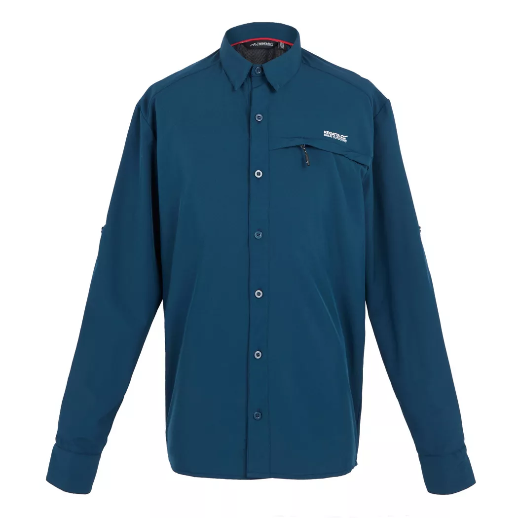 Regatta - Hemd Zum Falten Reise Langärmlig, für Herren, Blau Denim, Größe 3XL