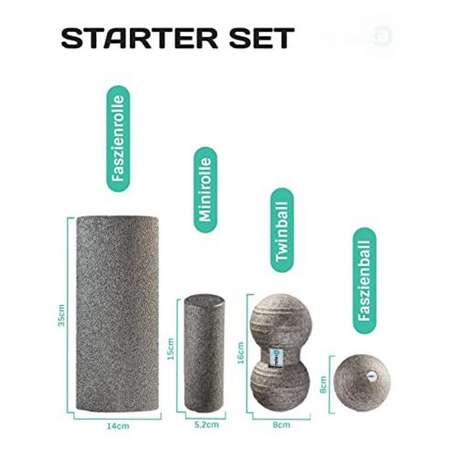 Alopini  Fascia Starter Set 5 pièces, rouleaux de fascia/boules de fascia pour tensions et adhérences 