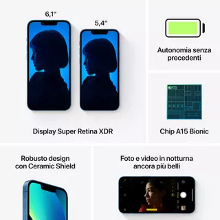 Apple  IPhone 13 15,5 cm (6.1") Doppia SIM iOS 15 5G 256 GB Blu 