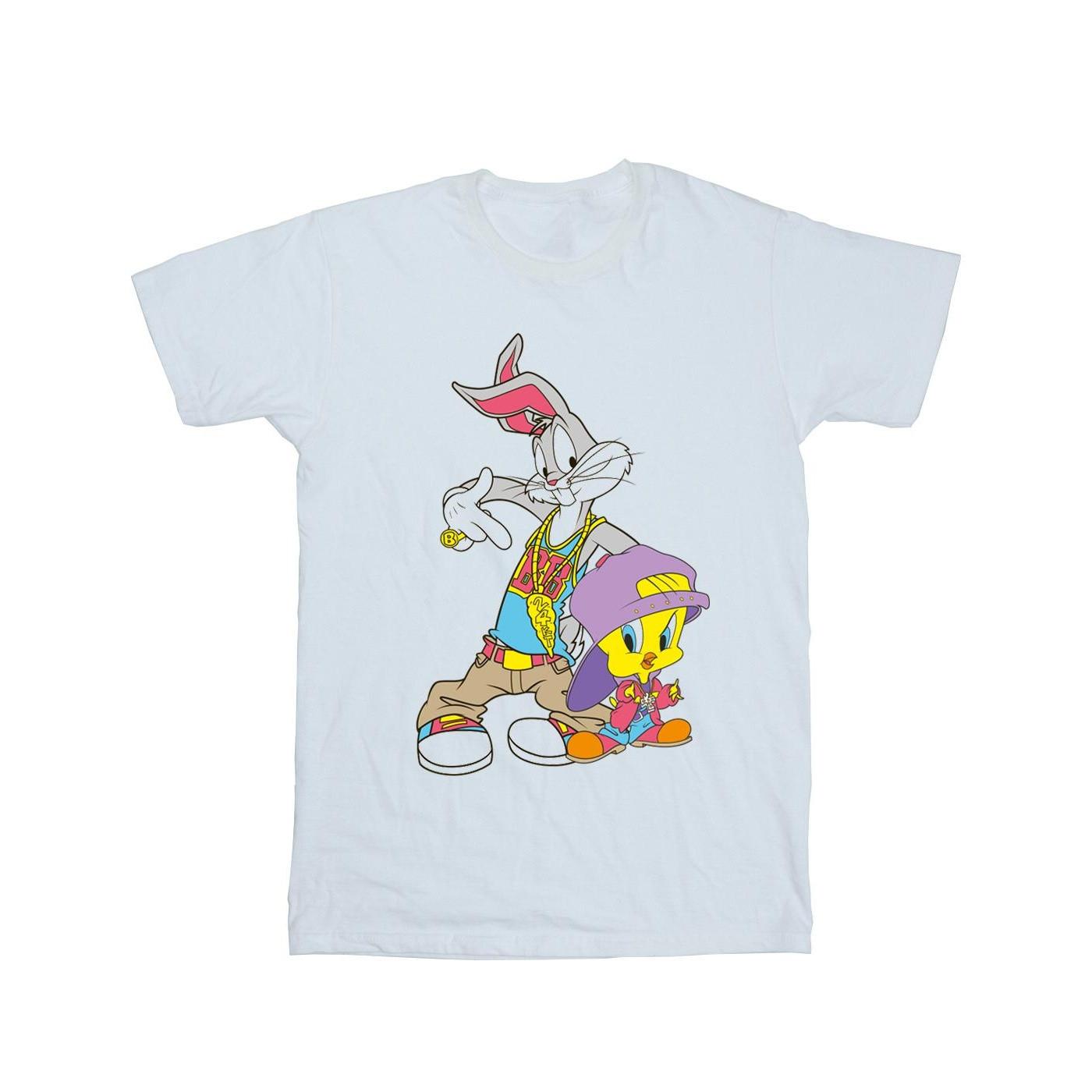 Image of Bugs And Tweety Hip Hop Tshirt Damen Weiss 4XL