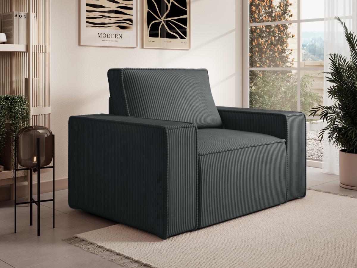 PASCAL MORABITO Sessel - Cord - Anthrazit - AMELIA  