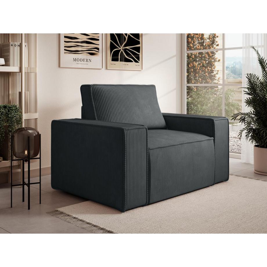 PASCAL MORABITO Sessel - Cord - Anthrazit - AMELIA  