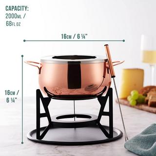 Oak & steel Fondue Set  