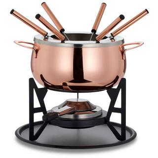Oak & steel Fondue Set  