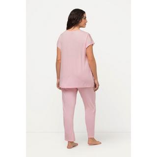 Ulla Popken  Pyjama, Spitze, V-Ausschnitt, Halbarm 