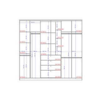 Vente-unique Armoire ISAK II 4 portes Miroir tiroirs L2Chêne ivoire  