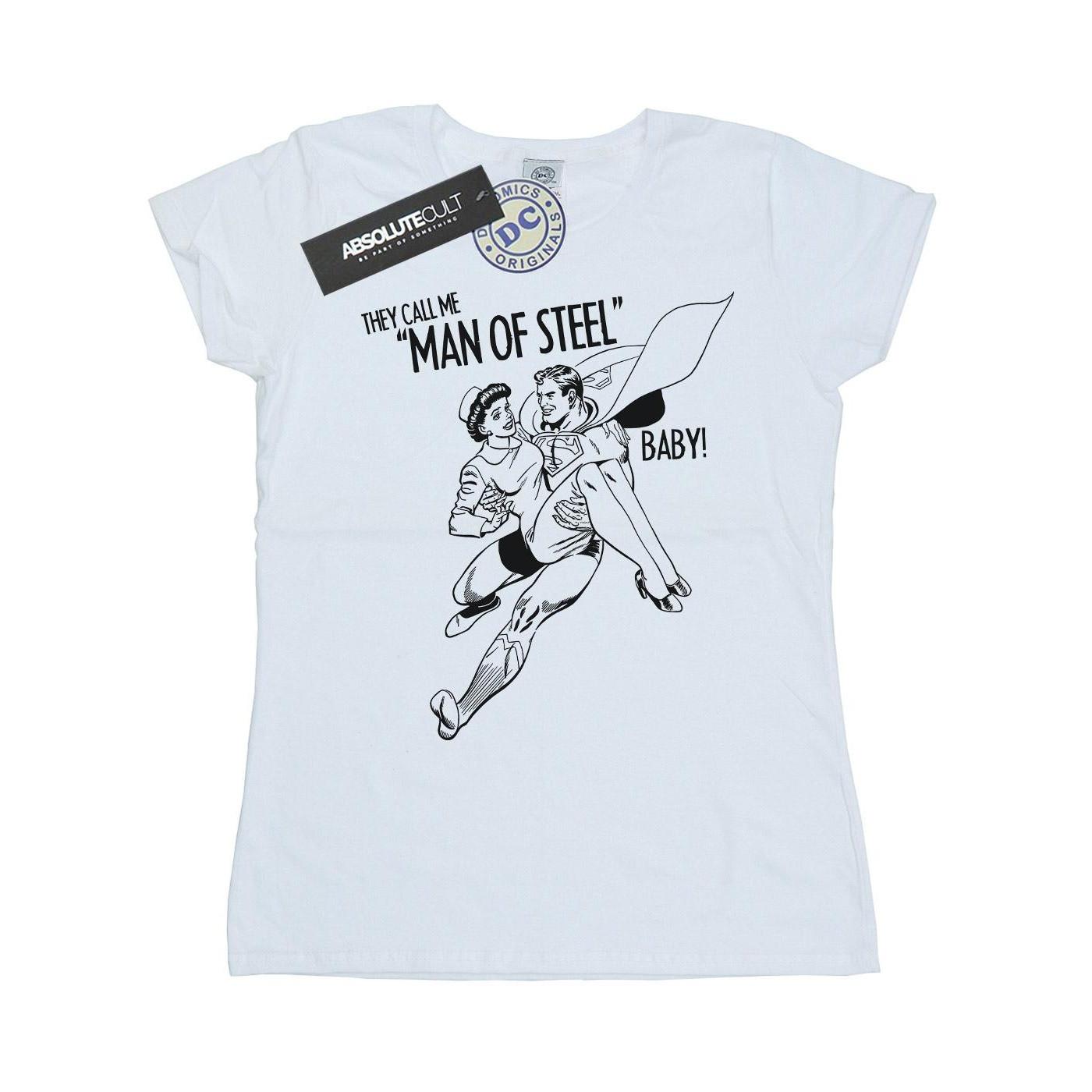 Image of Superman Steel Tshirt Damen Weiss S