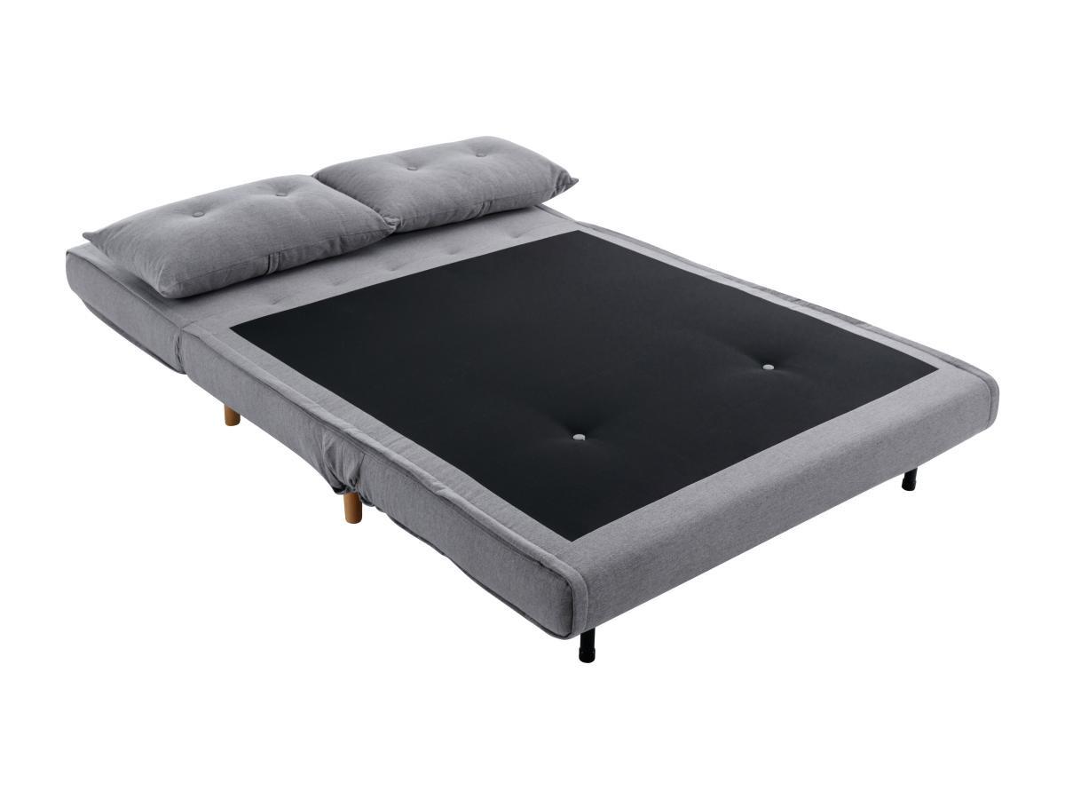 Vente-unique Canapé 2 places convertible en tissu gris clair URIBIA  