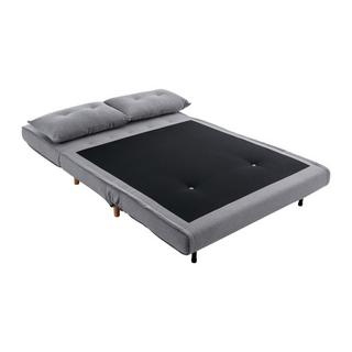 Vente-unique Canapé 2 places convertible en tissu gris clair URIBIA  