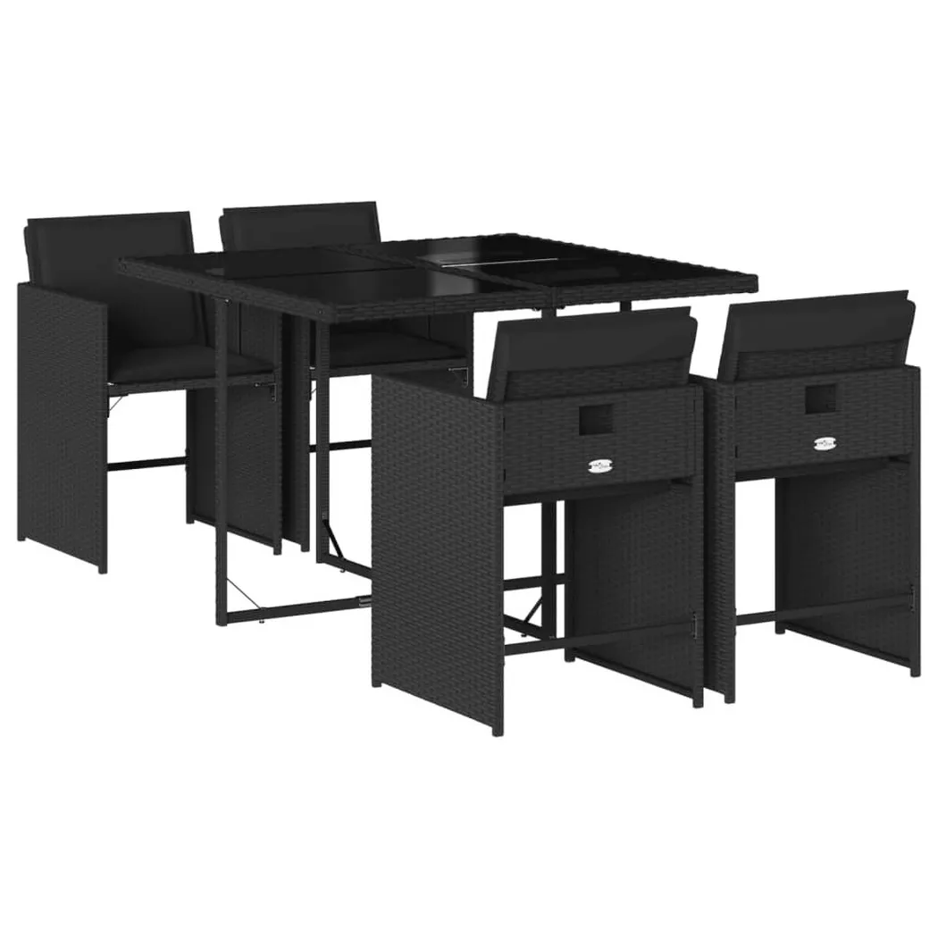 VidaXL - Garten essgruppe poly-rattan, One Size, Schwarz