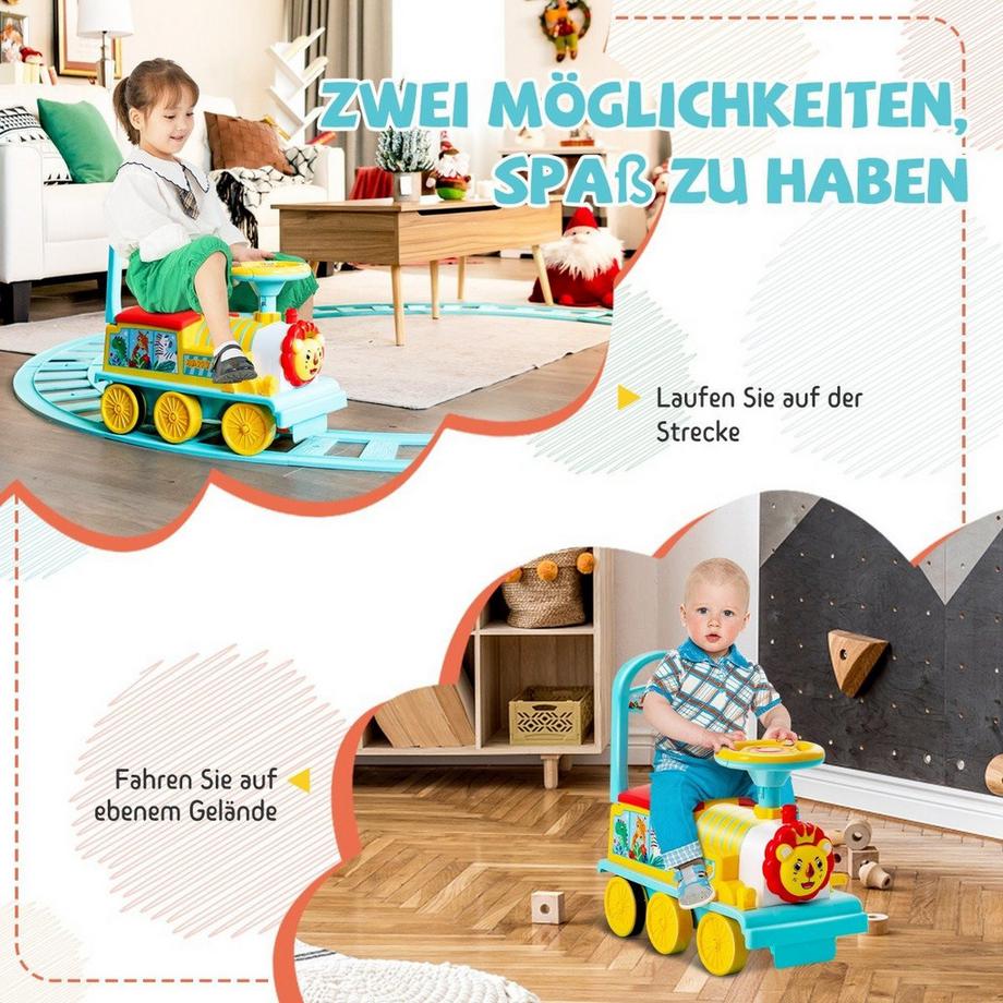 Northio  Train électrique pour enfants 6V avec 16 pièces de rail pour les enfants de 3 ans et plus Bleu. 