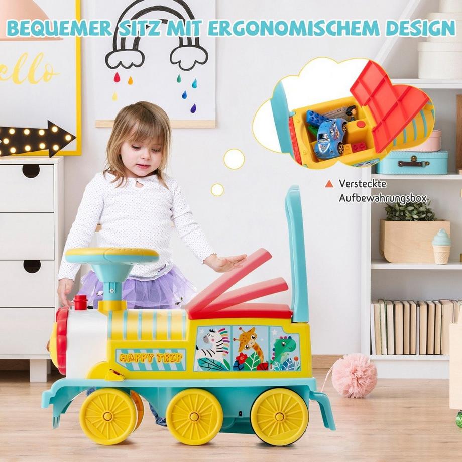 Northio  Train électrique pour enfants 6V avec 16 pièces de rail pour les enfants de 3 ans et plus Bleu. 
