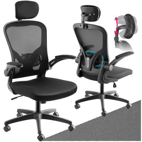 Tectake Fauteuil de bureau Arges ergonomique avec appuie-tête réglable  