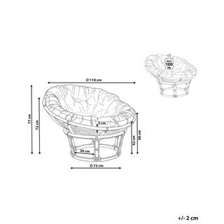 Beliani Gartenstuhl aus Rattan Boho SALVO  