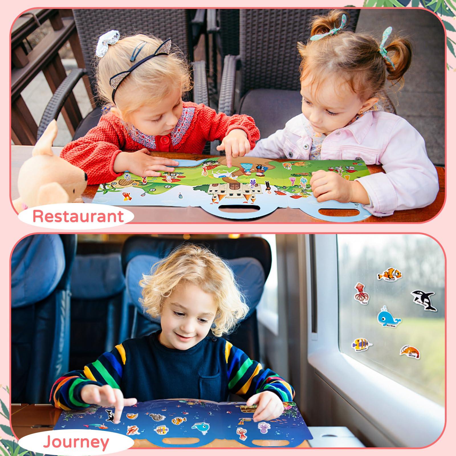 Livres D'autocollants Réutilisables Pour Enfants 2-4 Ans - 4 Livres, 260+ Autocollants 3D Gonflés - Jeu éducatif Sans écran - 3