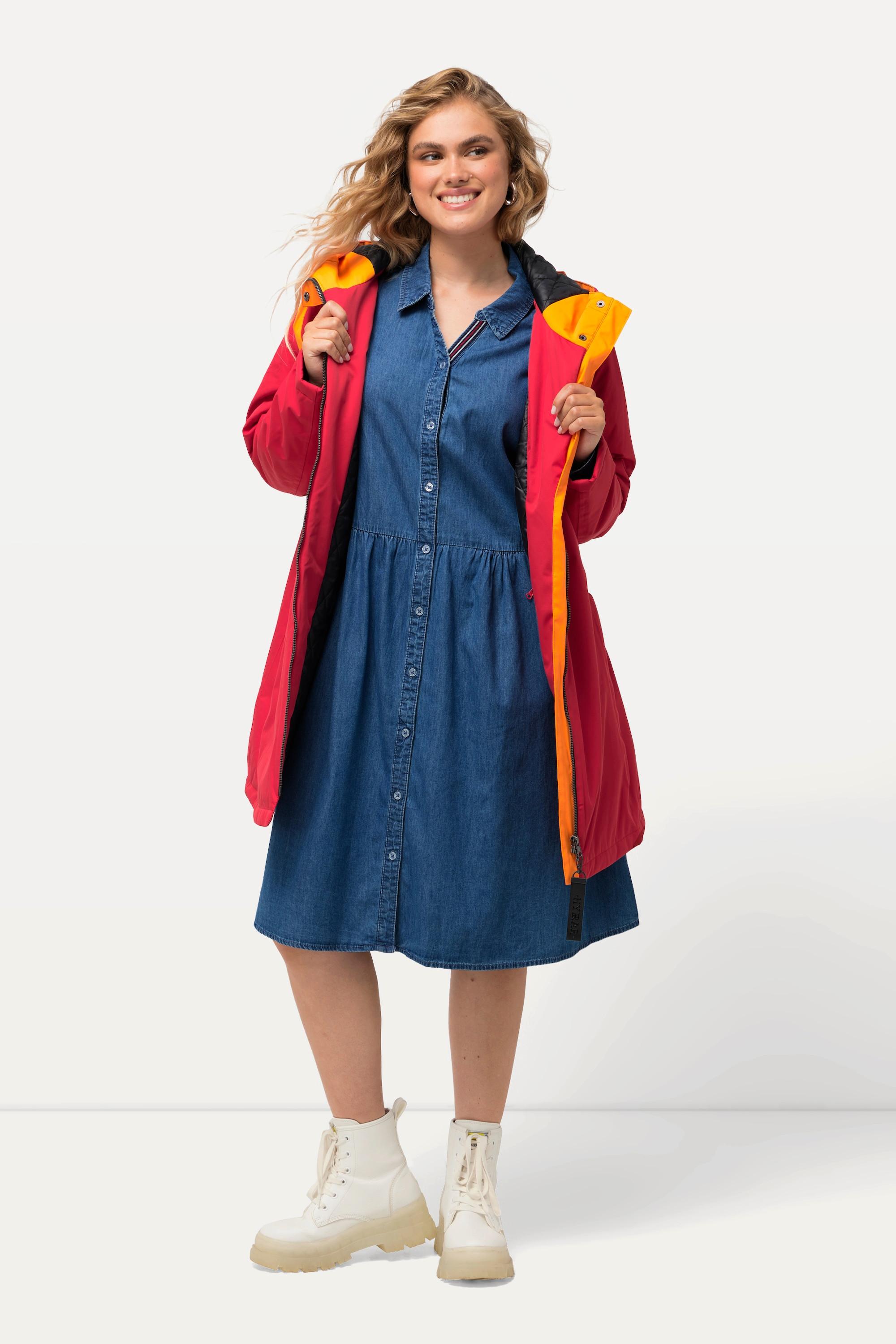 Ulla Popken  Midikleid, Jeanskleid, A-Linie, Hemdkragen, Langarm 