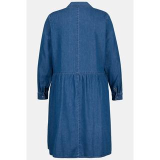 Ulla Popken  Midikleid, Jeanskleid, A-Linie, Hemdkragen, Langarm 