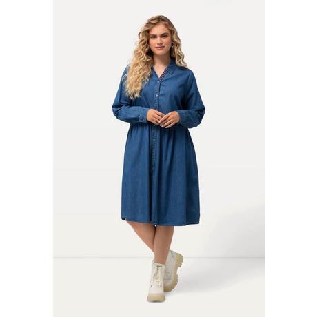 Ulla Popken  Midikleid, Jeanskleid, A-Linie, Hemdkragen, Langarm 