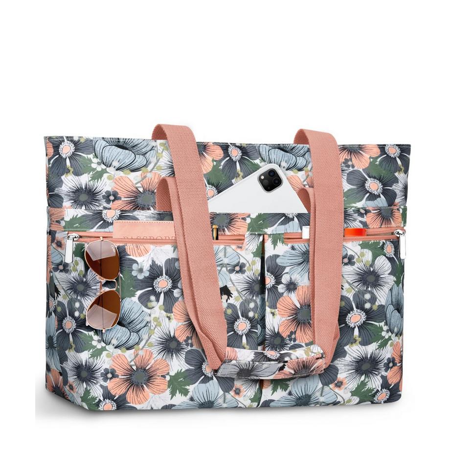 Sac de Plage avec Fermeture Éclair, Grand Sac Cabas Sac Fourre-Tout de Plage Sac de Voyage