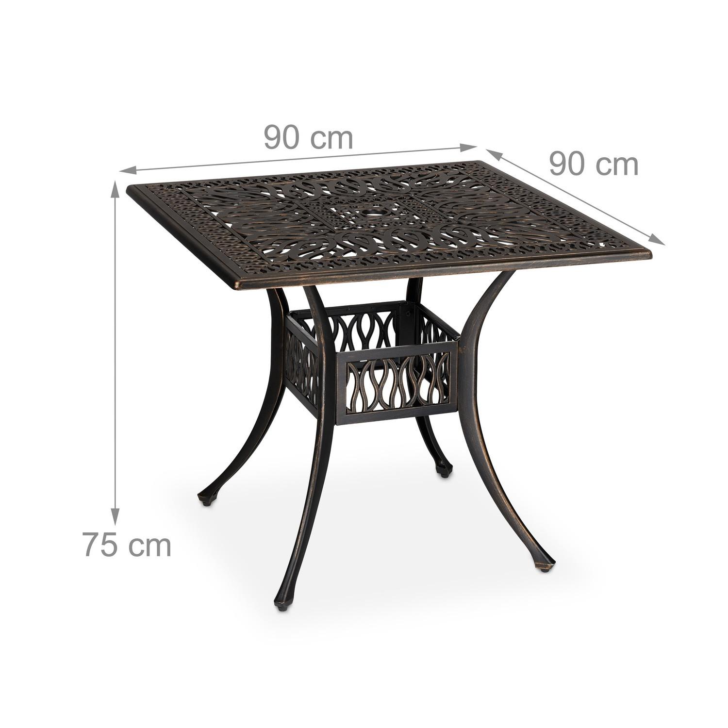 Northix Table de jardin carrée avec trou pour parasol  