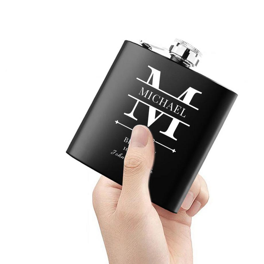 Laserpecker  Flachmann Edelstahl 