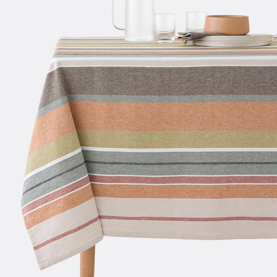 La Redoute Intérieurs  Tischdecke Streifen gewaschene Baumwolle gewebt-gefärbt 