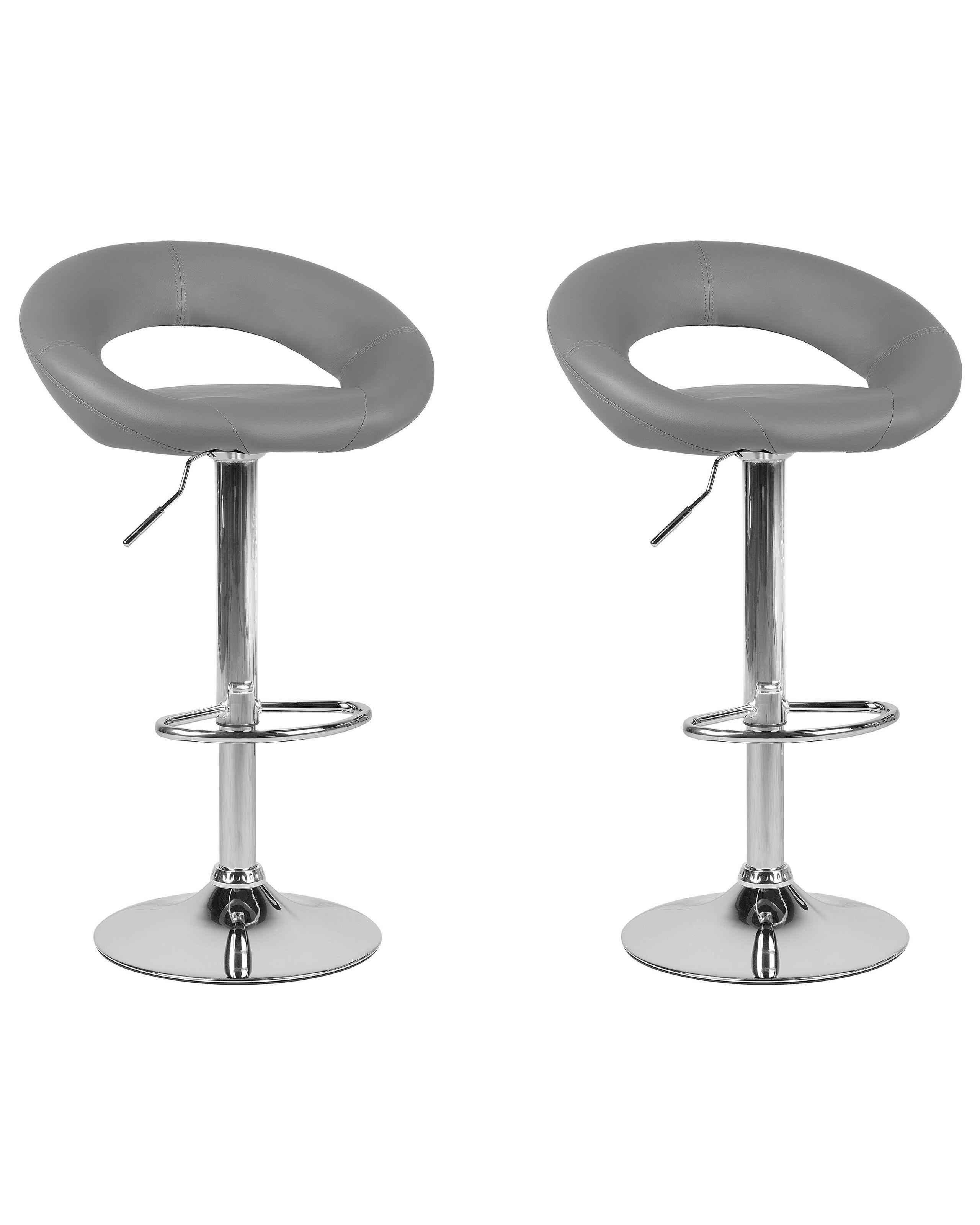 Beliani Lot de 2 tabourets de bar en Cuir PU Moderne PEORIA  