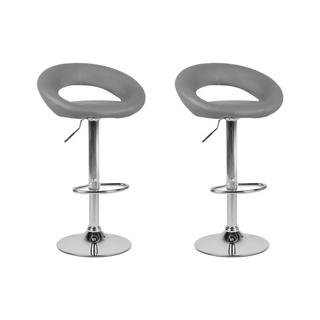 Beliani Lot de 2 tabourets de bar en Cuir PU Moderne PEORIA  