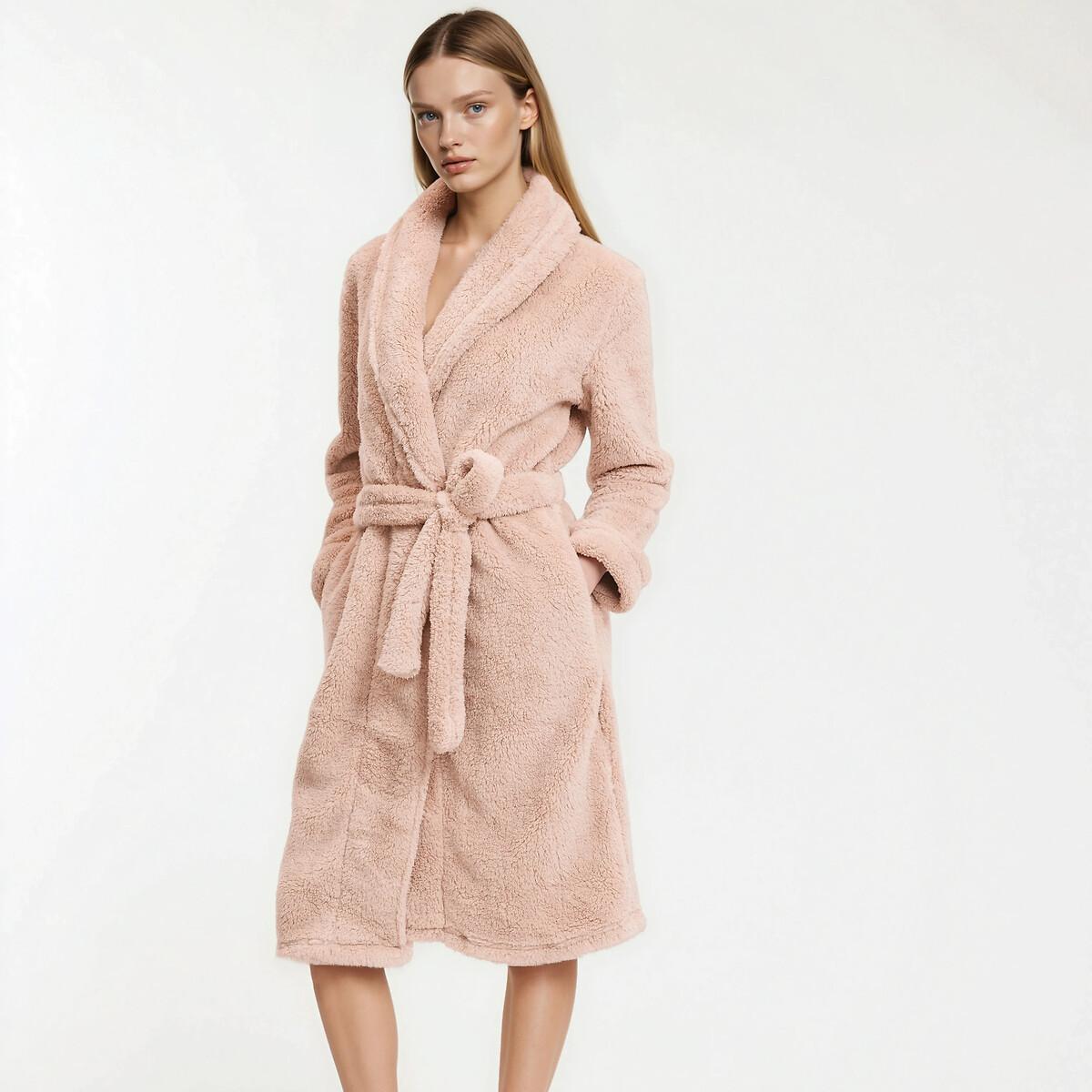 Image of Morgenmantel Aus Fleece Damen Beige 42