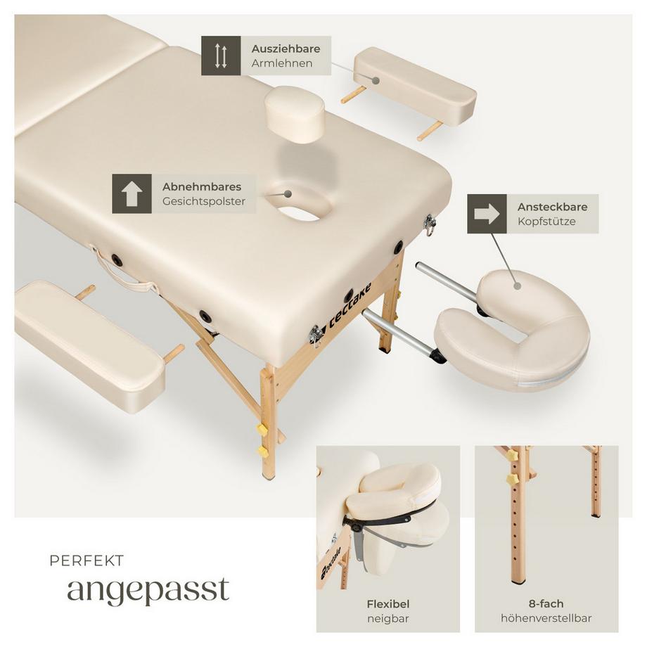 Tectake Set lettino da massaggio a 2 zone Suman Larghezza 59 cm,Imbottitura 7,5 cm  