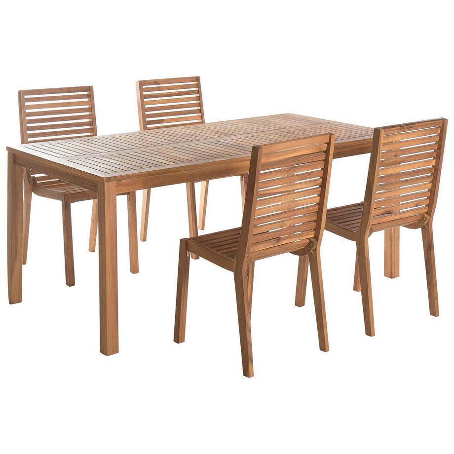 Beliani Set da pranzo per 4 persone en Legno d'acacia certificato FSC® Rustico OMBRIANO  