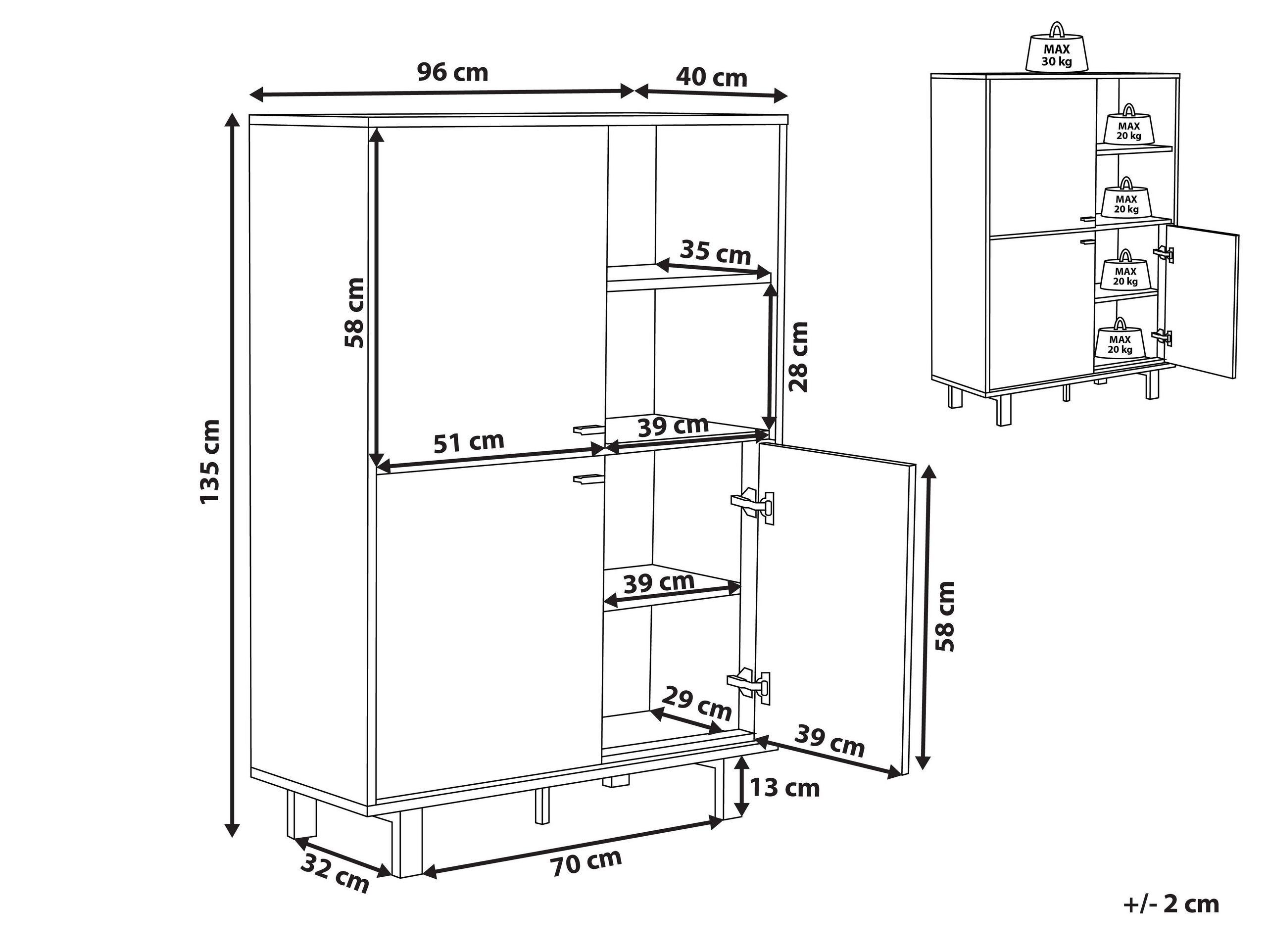 Beliani Commode en Panneau de particules de bois Rétro PARAMOUNT  