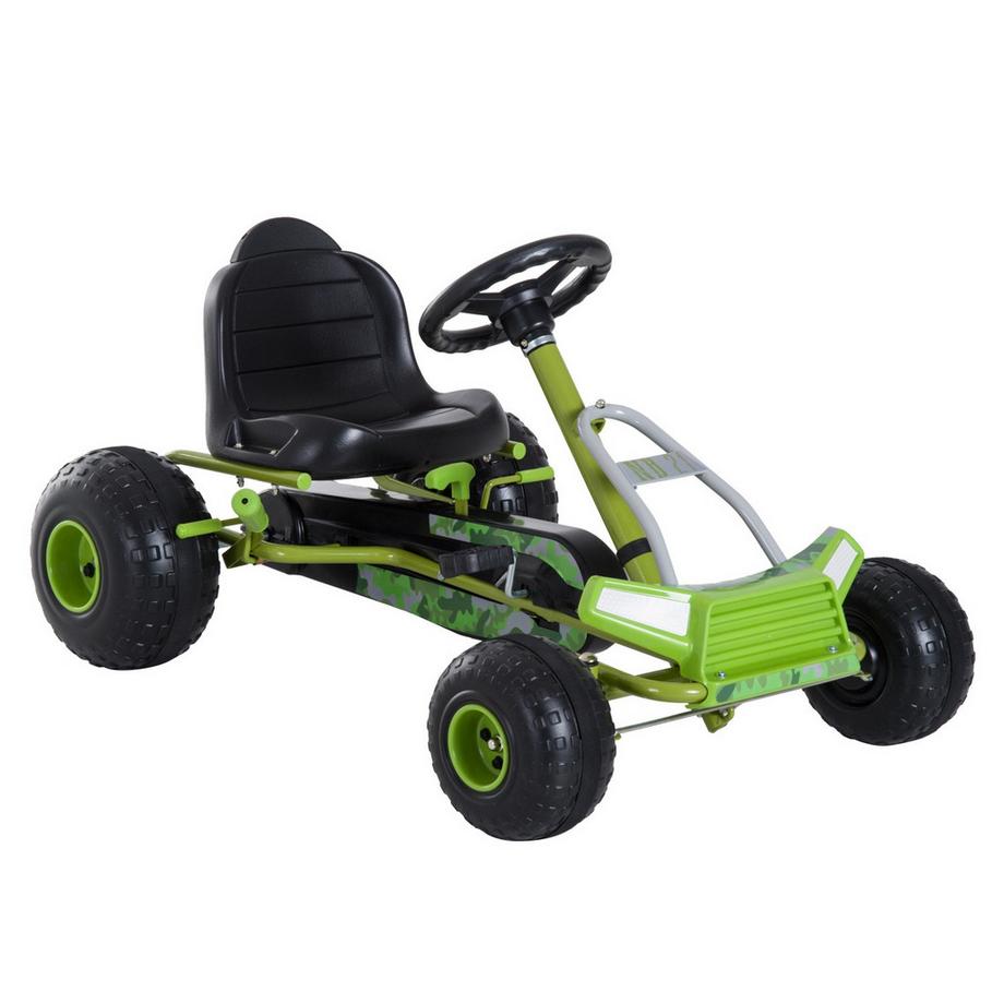 Northio  Macchina A Pedali Go Kart Per Bambini Veicolo Per Bambini Con Sedile Regolabile Veicolo A Pedali Con Freno A Mano Da 3 Anni Verde 95 X 66,5 X 57 Cm 