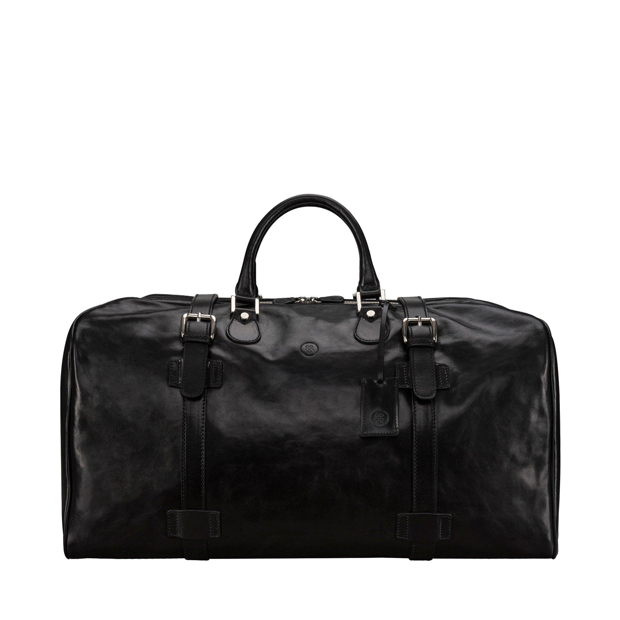 Image of Fleroel - Leder Xl Reisetasche Unisex Schwarz ONE SIZE
