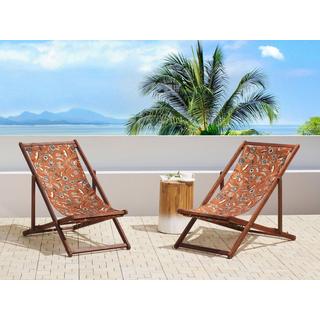 Beliani Set di 2 sedie a sdraio pieghevoli en Tessuto Moderno ANZIO  