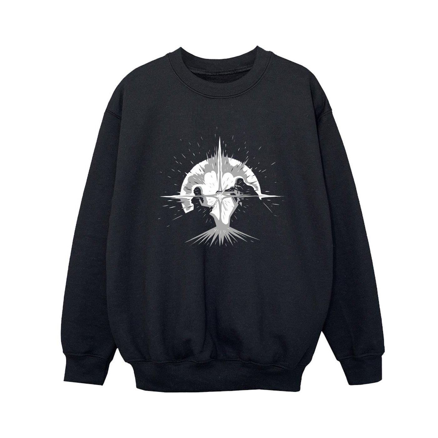 Image of Obiwan Kenobi Saber Silhouette Fight Sweatshirt Jungen Schwarz 104