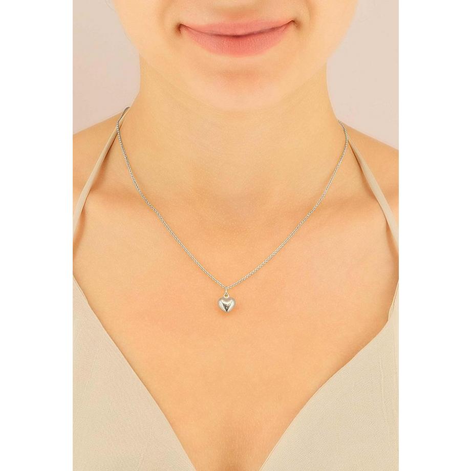 MUAU Schmuck  Pendentif coeur or blanc 750, 15x10mm 