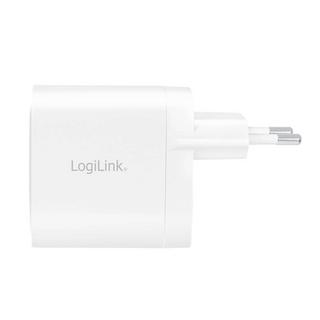 LogiLink  Adaptateur de prise USB, 2x USB-C (PD), technologie GAN, 40 W 