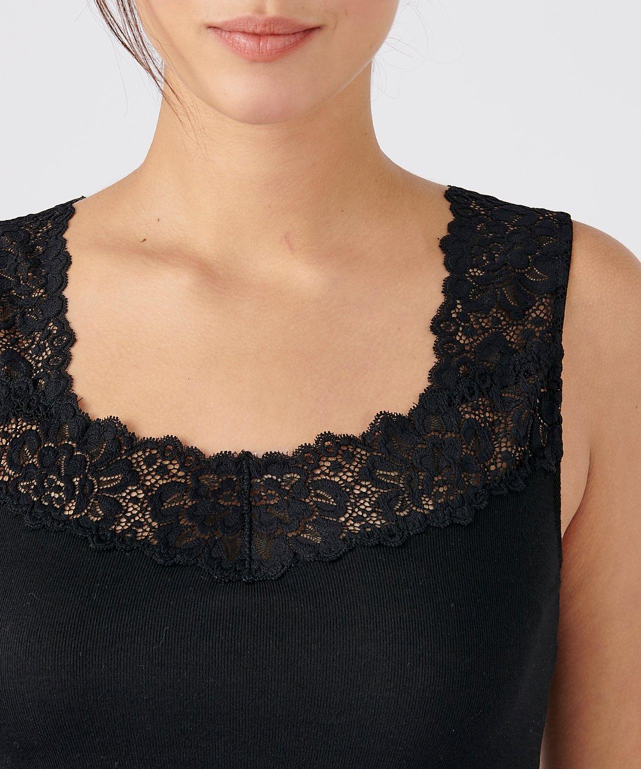 Damart Thermolactyl Débardeur Douceur Soyeuse Dentelle  